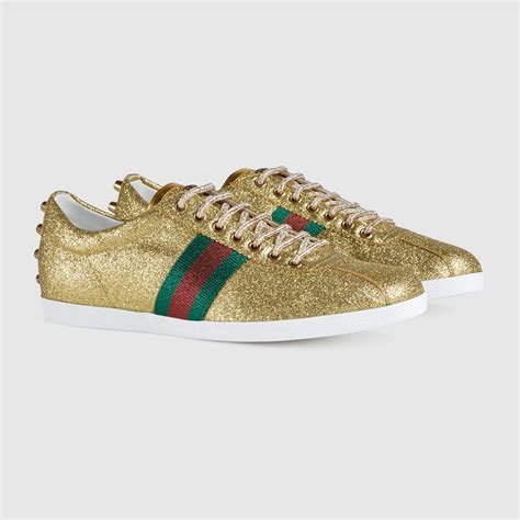 gucci mens glitter shoes gold replica|gucci glitter web sneakers.